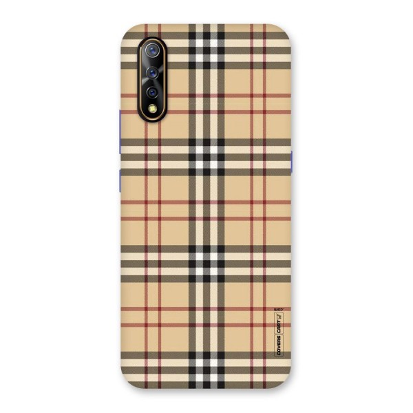 Beige Check Back Case for Vivo S1