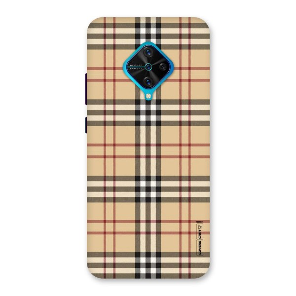 Beige Check Back Case for Vivo S1 Pro