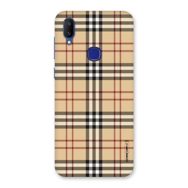 Beige Check Back Case for Vivo V11