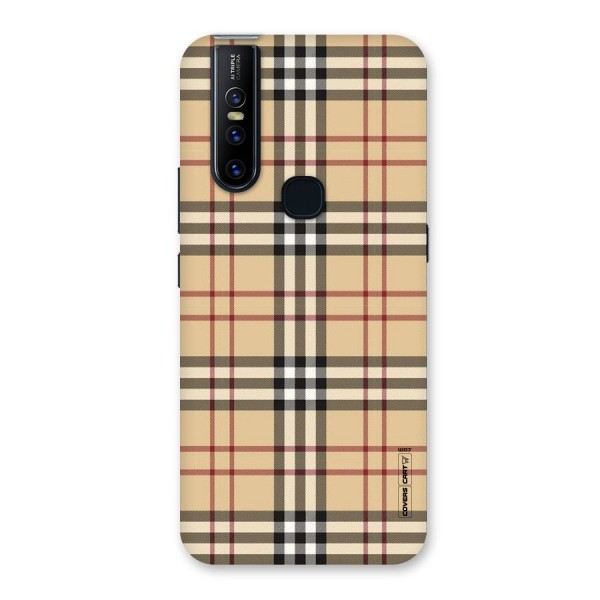 Beige Check Back Case for Vivo V15