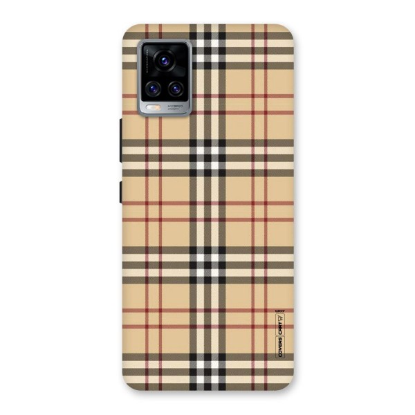 Beige Check Back Case for Vivo V20 Pro