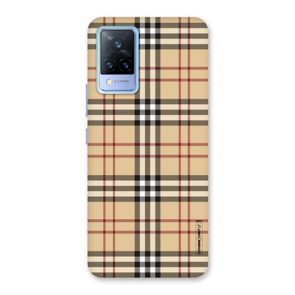 Beige Check Back Case for Vivo V21 5G