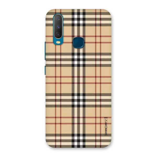 Beige Check Back Case for Vivo Y17