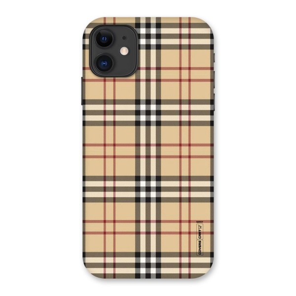 Beige Check Back Case for iPhone 11