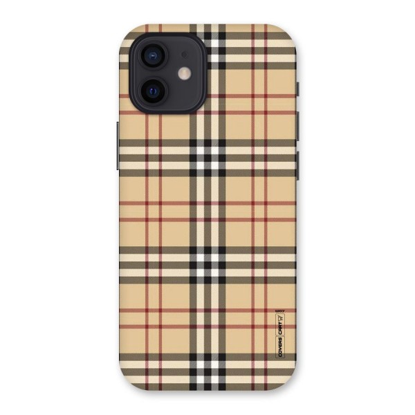 Beige Check Back Case for iPhone 12