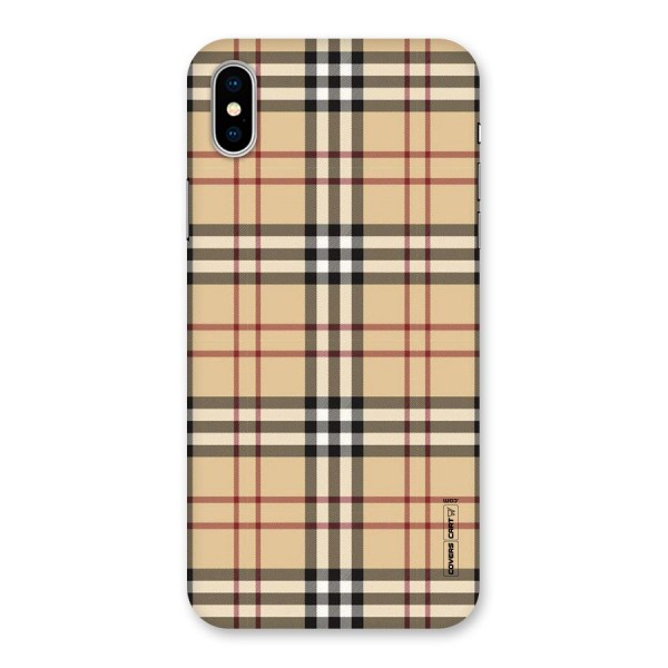 Beige Check Back Case for iPhone XS