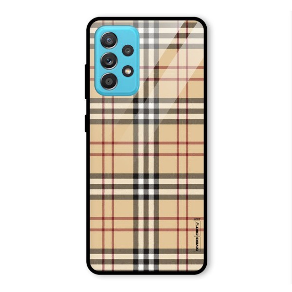 Beige Check Glass Back Case for Galaxy A52s 5G