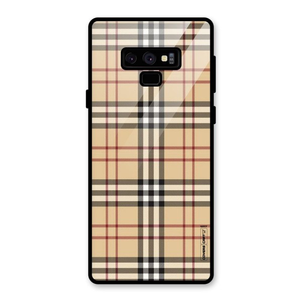 Beige Check Glass Back Case for Galaxy Note 9