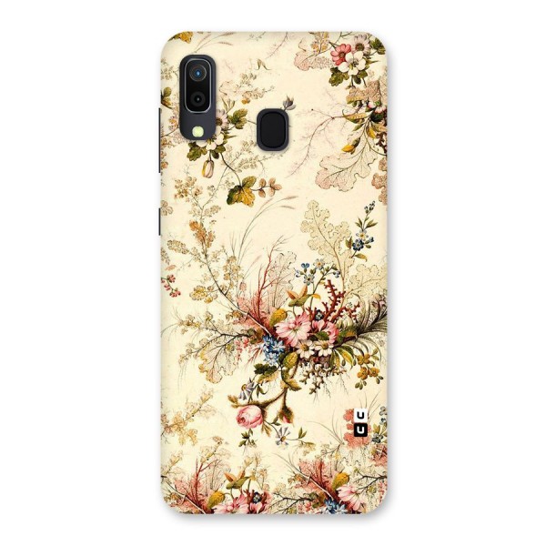 Beige Floral Back Case for Galaxy A20