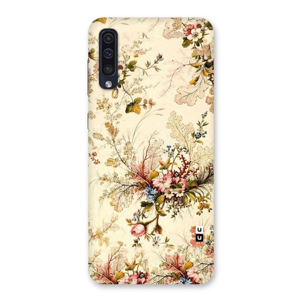 Beige Floral Back Case for Galaxy A50