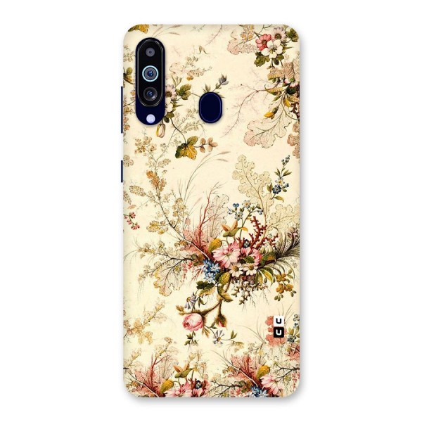 Beige Floral Back Case for Galaxy A60