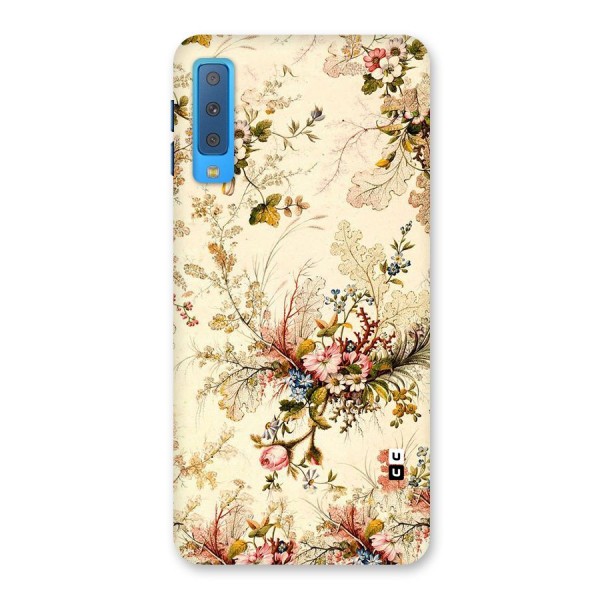 Beige Floral Back Case for Galaxy A7 (2018)