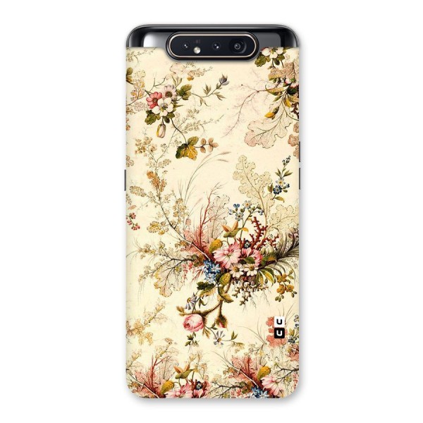 Beige Floral Back Case for Galaxy A80