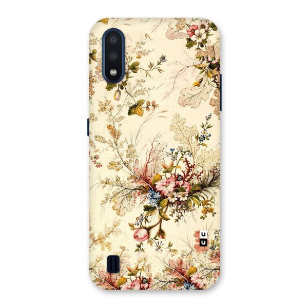 Beige Floral Back Case for Galaxy M01