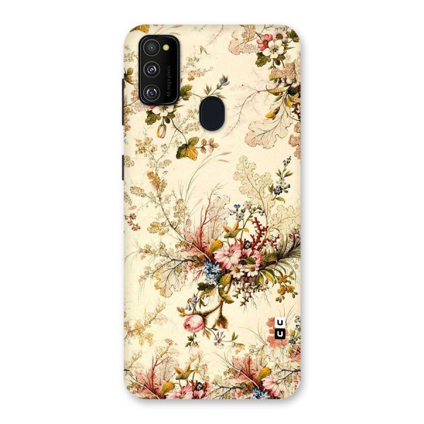 Beige Floral Back Case for Galaxy M21