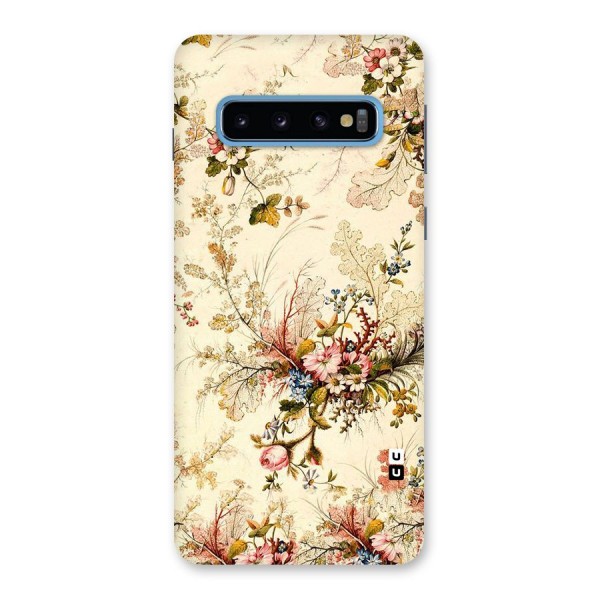 Beige Floral Back Case for Galaxy S10