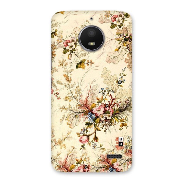 Beige Floral Back Case for Moto E4