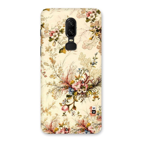 Beige Floral Back Case for OnePlus 6