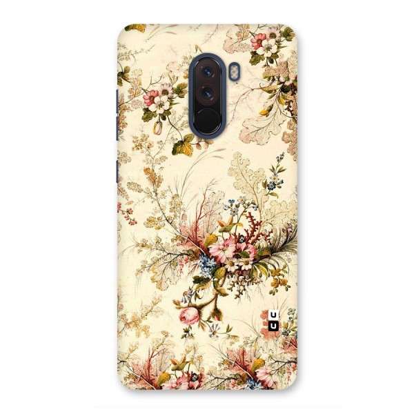 Beige Floral Back Case for Poco F1