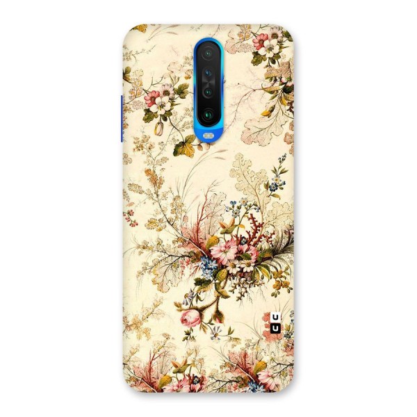 Beige Floral Back Case for Poco X2