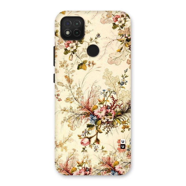 Beige Floral Back Case for Redmi 9C