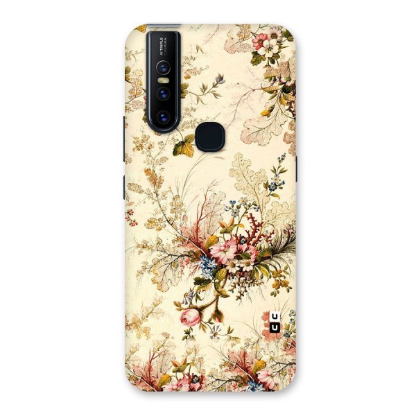 Beige Floral Back Case for Vivo V15