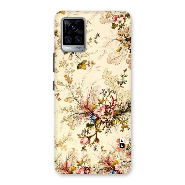 Beige Floral Back Case for Vivo V20 Pro