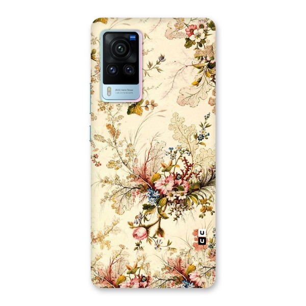 Beige Floral Back Case for Vivo X60 Pro