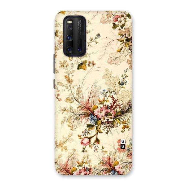 Beige Floral Back Case for Vivo iQOO 3