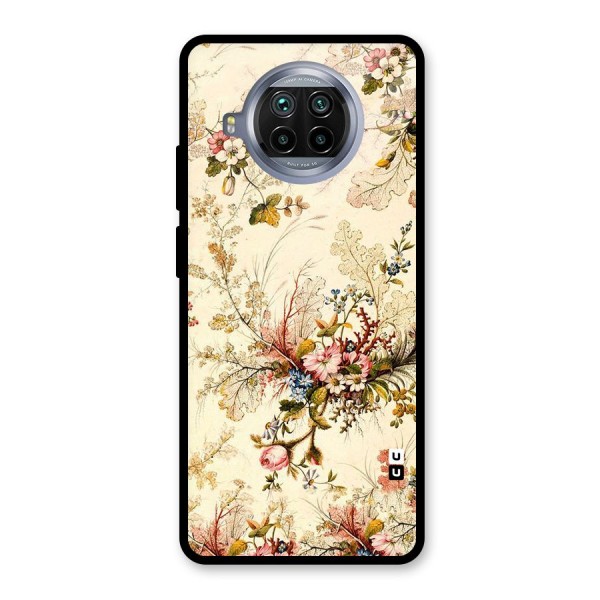 Beige Floral Glass Back Case for Mi 10i