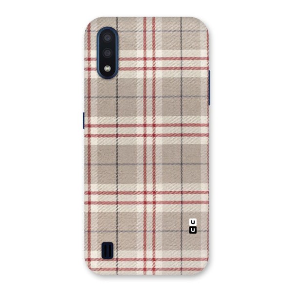 Beige Red Check Back Case for Galaxy M01