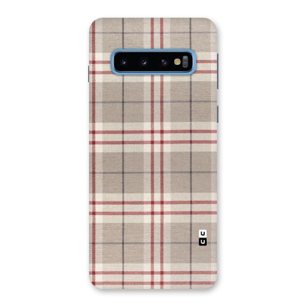 Beige Red Check Back Case for Galaxy S10