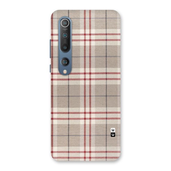 Beige Red Check Back Case for Mi 10