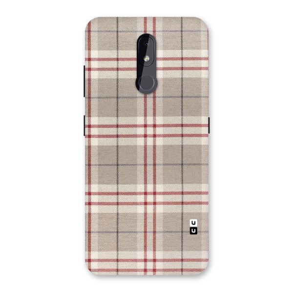 Beige Red Check Back Case for Nokia 3.2