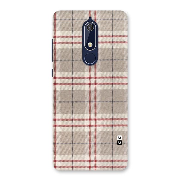 Beige Red Check Back Case for Nokia 5.1