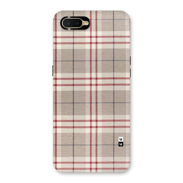 Beige Red Check Back Case for Oppo K1