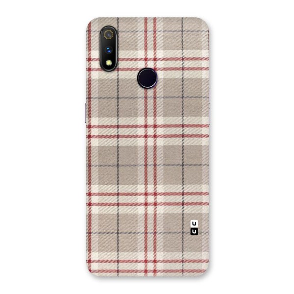 Beige Red Check Back Case for Realme 3 Pro