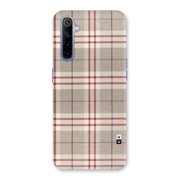 Beige Red Check Back Case for Realme 6