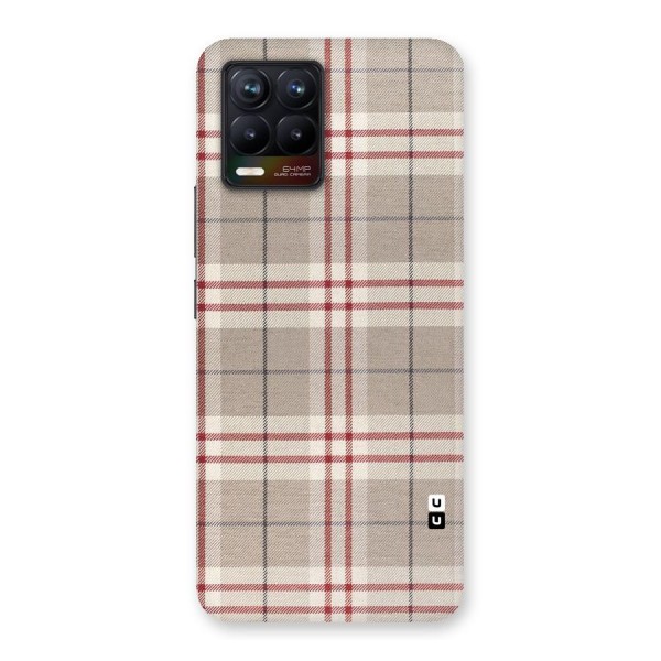 Beige Red Check Back Case for Realme 8