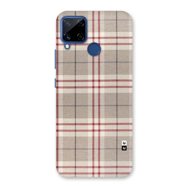 Beige Red Check Back Case for Realme C12