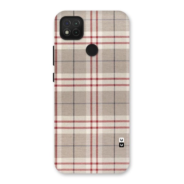 Beige Red Check Back Case for Redmi 9C