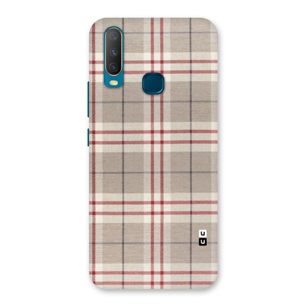 Beige Red Check Back Case for Vivo U10