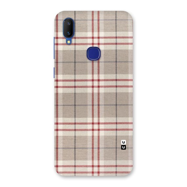 Beige Red Check Back Case for Vivo V11