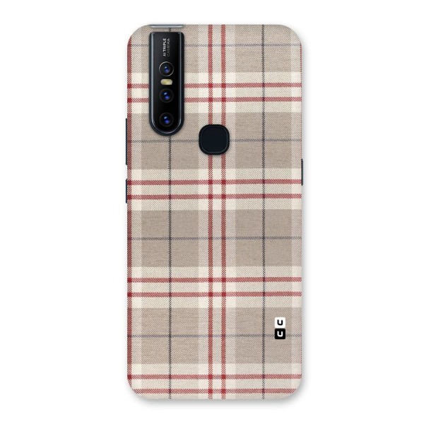 Beige Red Check Back Case for Vivo V15