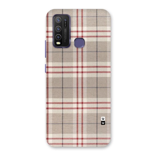 Beige Red Check Back Case for Vivo Y30