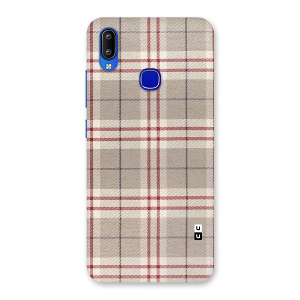 Beige Red Check Back Case for Vivo Y91