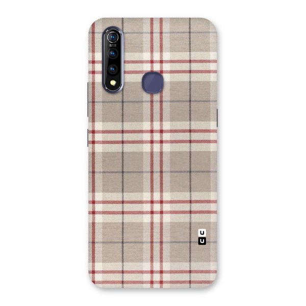 Beige Red Check Back Case for Vivo Z1 Pro