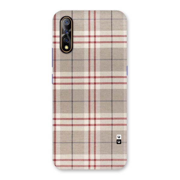 Beige Red Check Back Case for Vivo Z1x