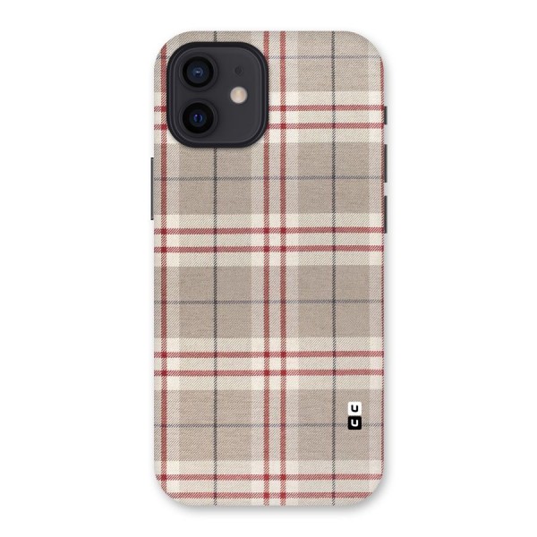 Beige Red Check Back Case for iPhone 12