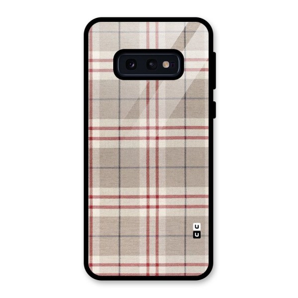 Beige Red Check Glass Back Case for Galaxy S10e